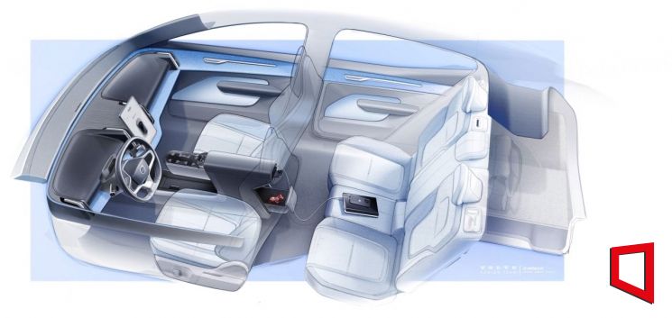 볼보 EX30 인테리어 스케치(제공=볼보)