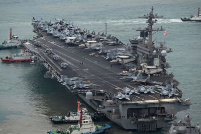 [르포]트럼프 2기 첫 韓전개 美항모 칼빈슨함…F-35C등 막강전력