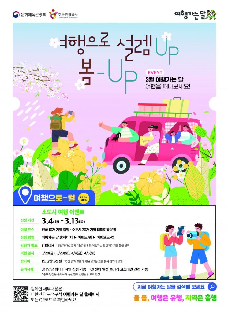 관광공사 '참가비 2만5000원' 소도시 당일 여행 참가자 모집