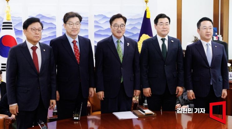 [포토] 국회의장-양당 원내대표 회동
