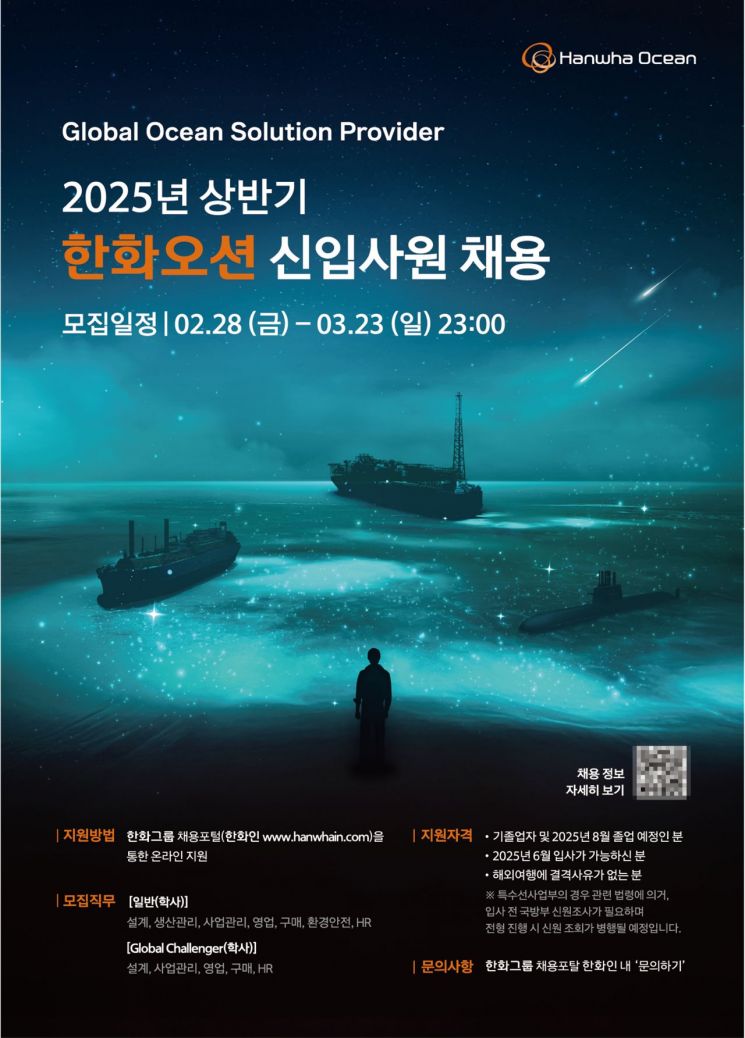한화오션, 미래 조선해양 산업 이끌 우수인재 확보 총력