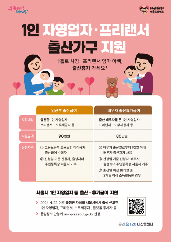 서울시, '나홀로 사장님'에게도 출산급여 지원한다