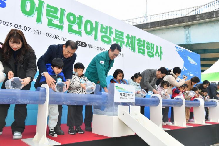 울주군 태화강생태관, 어린연어 44만 마리 방류