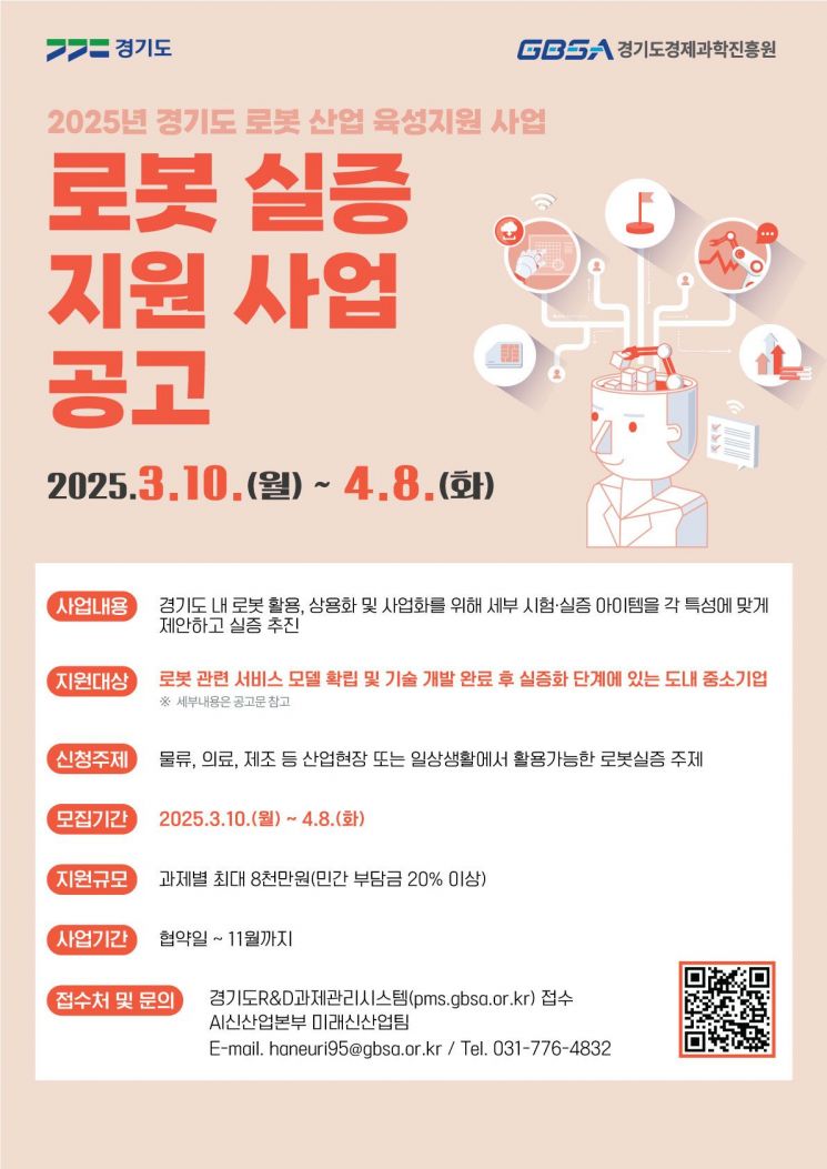 경과원, 로봇실증 지원…업체당 최대 8천만원