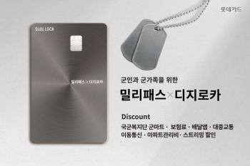 롯데카드, 군인·군가족 '밀리패스 X 디지로카' 출시…군마트 할인 등