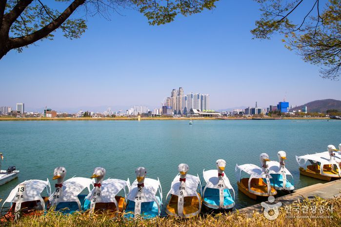 수성유원지는 주변의 완만한 산지와 수성못을 끼고 자연의 경관미를 이루고 있다. 보트놀이와 오리배 등을 즐길 수 있는 수성못과 어린이 놀이터, 두산폭포 등 볼거리, 즐길거리가 있어 가족나들이와 연인들의 데이트 코스로 적격이다. 한국관광공사 홈페이지