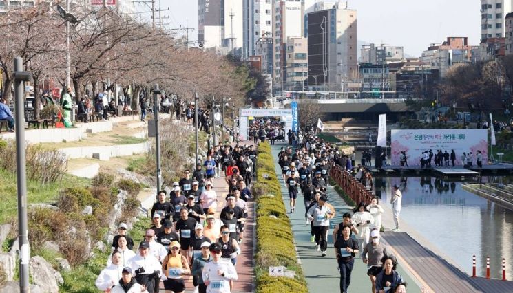 지난해 열린 ‘2024 벚꽃 마라톤대회’ 모습. 은평구 제공.