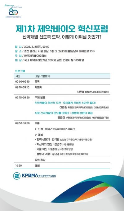 한국제약바이오협회, 제1차 제약바이오 혁신포럼 개최