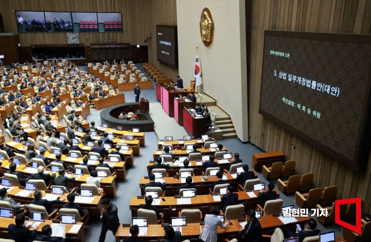 [포토] '주주 충실의무 확대' 상법 개정안, 국회 본회의 통과
