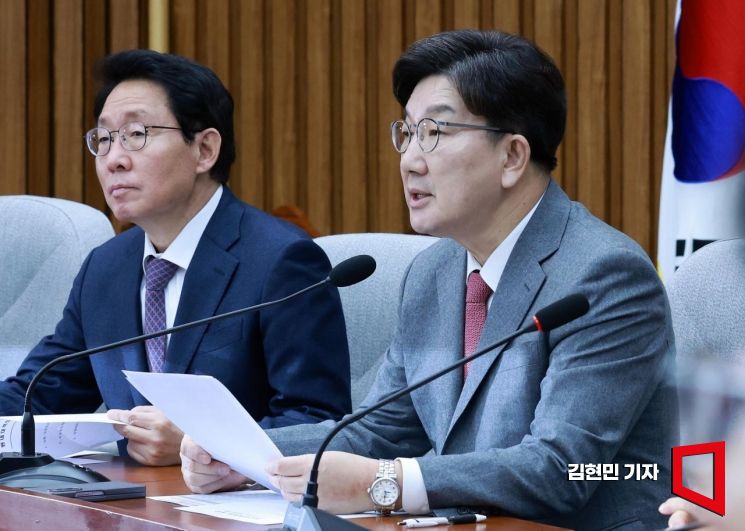 [포토] 권성동 “명태균 특검법, 위헌적 요소 가득…거부권 행사 당연”