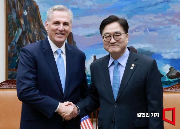 [포토] 우원식 국회의장 케빈 매카시 미국 전 하원의장 접견