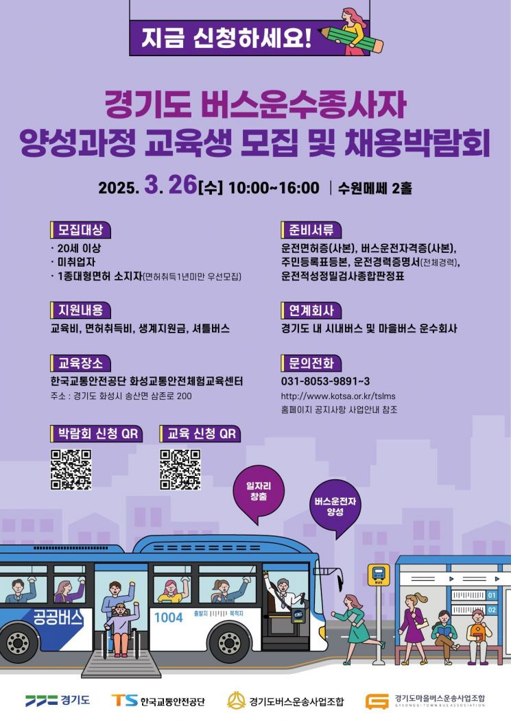 ‘경기도 버스 운수종사자 채용박람회’ 포스터. 경기도 제공