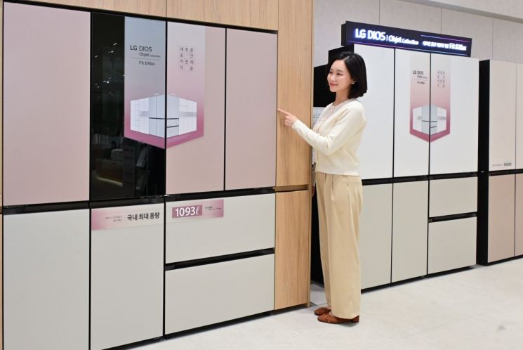 LG전자가 빌트인 스타일을 만드는 ‘LG 디오스 오브제컬렉션 냉장고 핏 앤 맥스(Fit & Max)’ 제품군을 확대한다. LG전자는 서울 양평동에 있는 베스트샵 서울양평220점에 고객들이 핏 앤 맥스의 장점을 체험할 수 있는 공간을 조성했다. LG전자 제공