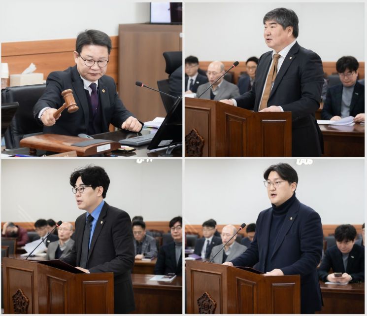 왼쪽부터 시계방향으로 박경원 의원, 김지훈(국)의원, 김지훈(민)의원, 김상수 의원. 남양주시의회 제공