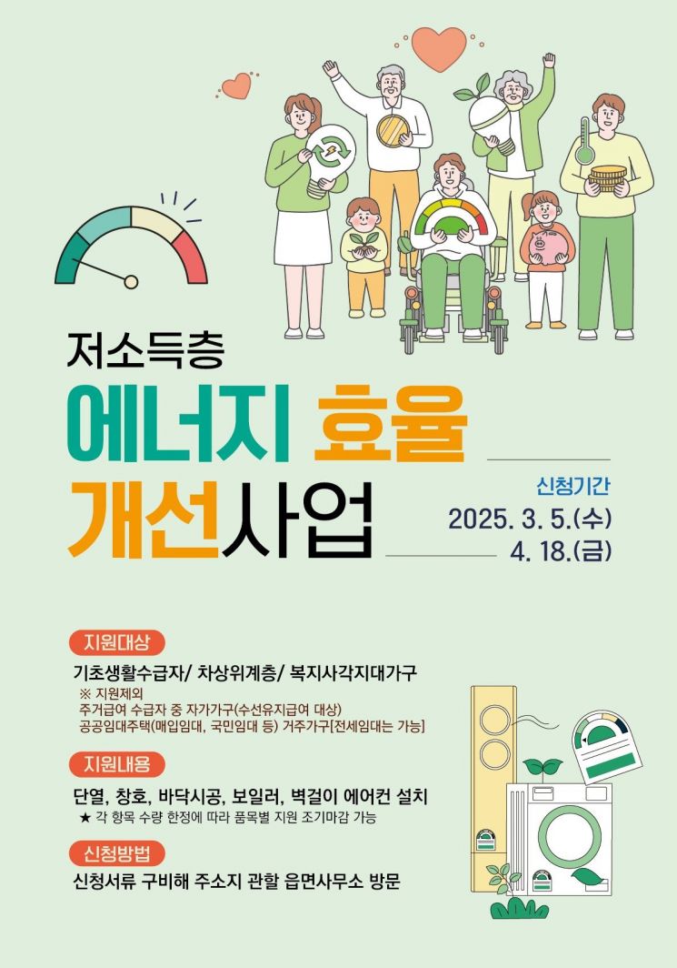 저소득층 에너지 효율 개선 사업 포스터. 곡성군 제공