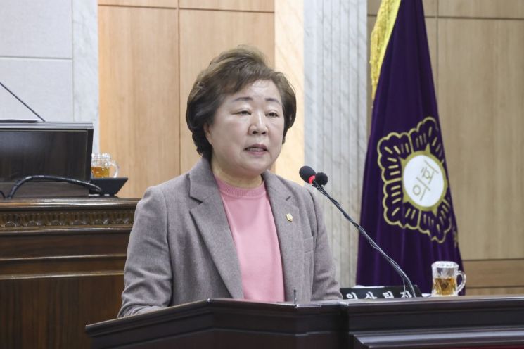 5분 자유발언을 통해 홍성군에 체육중학교 유치를 촉구한 홍성군의회 윤일순 의원