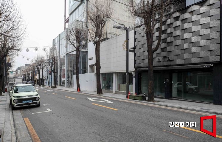 경기침체 한파가 강남 상권에도 불어 닥쳤다. 강남을 대표하는 핫플레이스 중 하나로 꼽히는 신사동 가로수길 상점이 텅텅 비어 흉물로 변했다. 강진형 기자