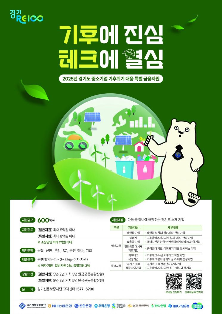경기도 중소기업 기후위기 대응 특별 금융지원 안내 포스터