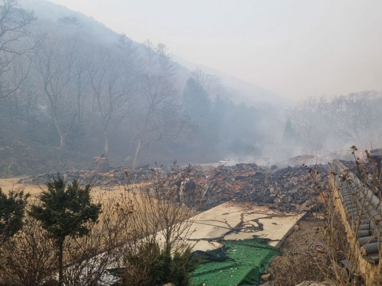 '천년고찰'로 불리는 의성 고운사는 이번 산불로 잿더미가 됐다.[사진=국가유산청 제공]