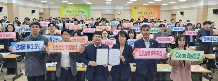 농협전남본부는 27일 전남본부 대강당에서 연체채권 감축 결의 및 여신·채권 틈새교육을 진행했다. 전남농협 제공