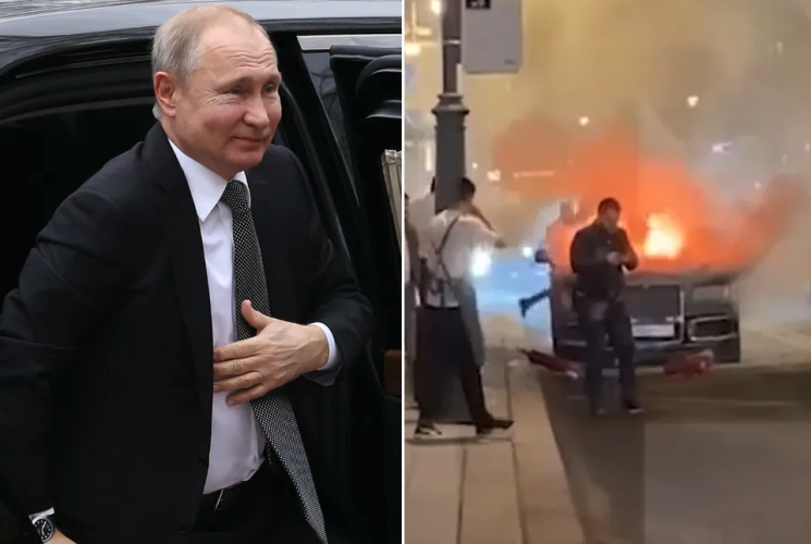 A limousine vehicle presumed to be owned by Vladimir Putin, President of Russia, exploded in downtown Moscow, Russia. On the 29th, British media outlet The Sun and other foreign media reported that an Aurus Senat worth 275,000 pounds (approximately 520 million won) exploded on Sretenka Street near the headquarters of the Federal Security Service (FSB), Russia's intelligence agency, in Moscow. Photo by X