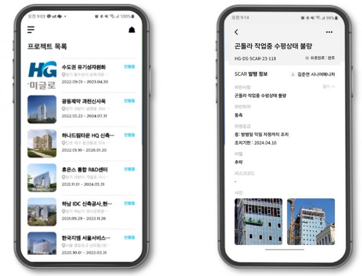 한미글로벌 'HG AI 포털' 출시…AI로 건설현장 점검·위반사항 지적