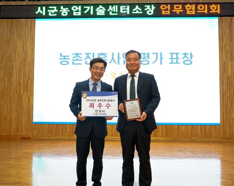 안성시 농업기술센터, 道 농촌진흥사업 평가서 '최우수'
