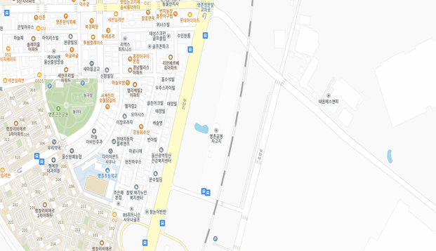 울산명촌 수소충전소 위치도.