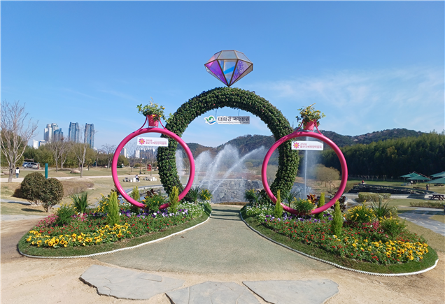 태화강국가정원 대형 꽃반지.