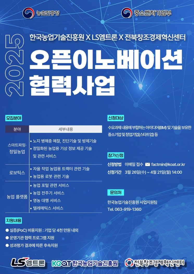 LS엠트론, 농업 자동화 시스템 도입할 중소·스타트업 모집한다