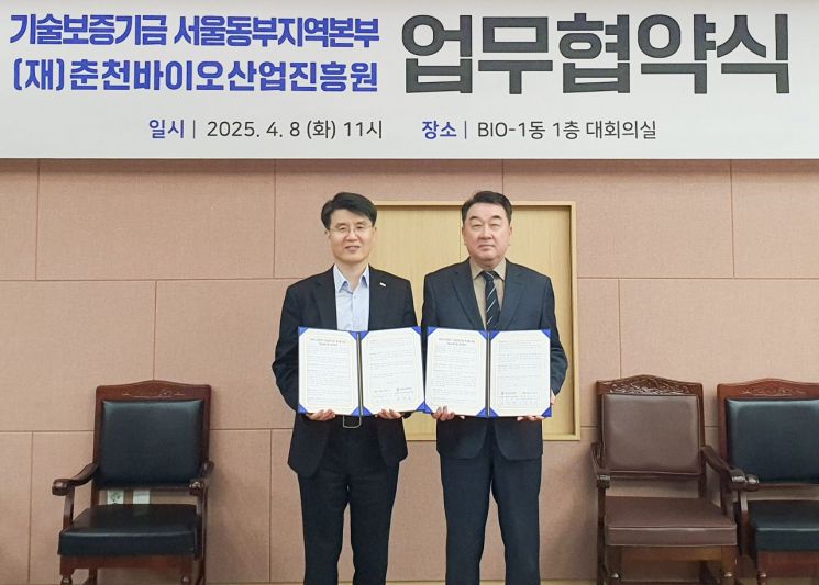 기보·춘천바이오산업진흥원, 강원 지역 바이오 기업 지원 '맞손'