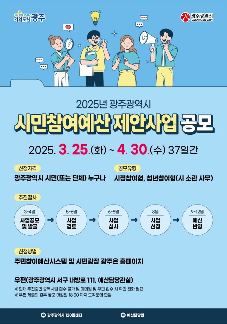 광주시, 시민참여예산 제안 사업 공모