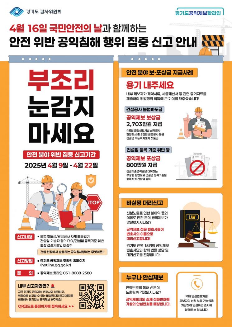 '공익침해행위 신고하세요'…경기도, 22일까지 운영 