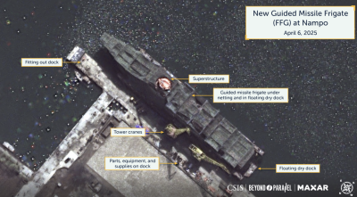 "北 자체 제조 최대 규모 유도탄호위함 포착"