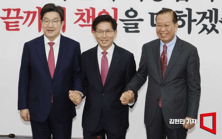 [포토] 김문수, 국민의힘 입당…대선 출마선언