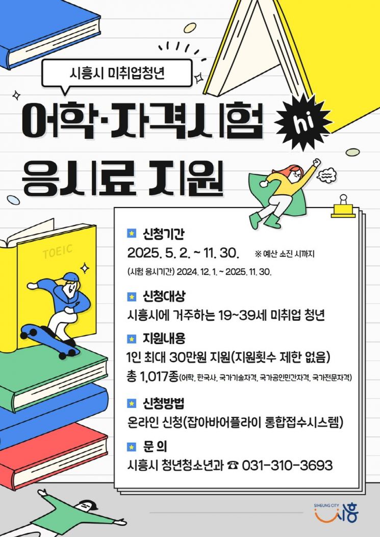 시흥시, 미취업 청년에 어학·자격시험 응시료 지원