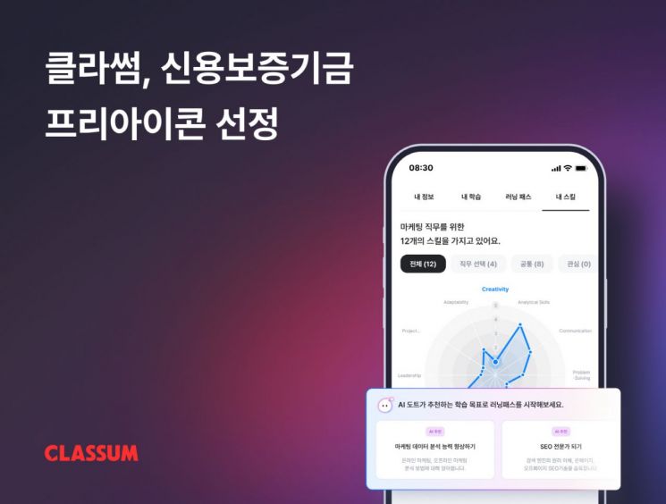 클라썸, 신용보증기금 '프리아이콘' 선정