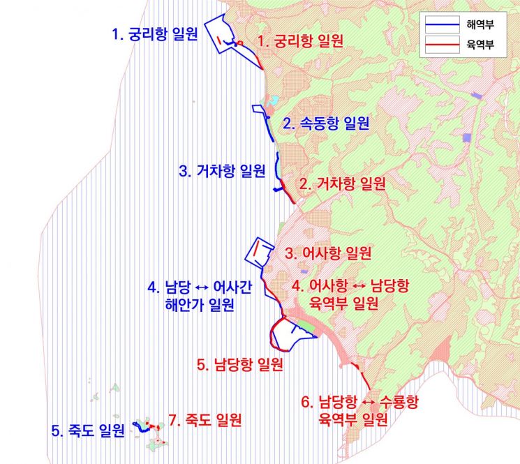 수상자원보호구역이 일부 해제된 홍성군 서부면 일원 천수만 해안