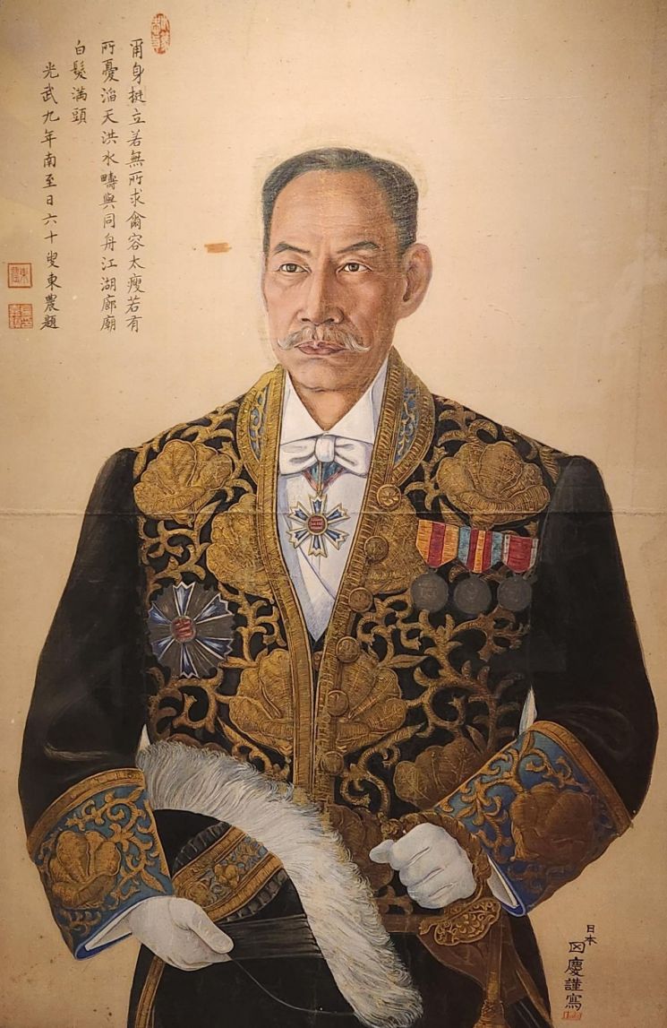 일본화가 덴카이가 유화로 그린 '김가진 초상화'(1905). 경기도박물관
