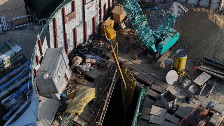 지난 4월 광명 신안산선 공사장 지하 붕괴 사고 현장. 기사 내용과 무관. 연합뉴스