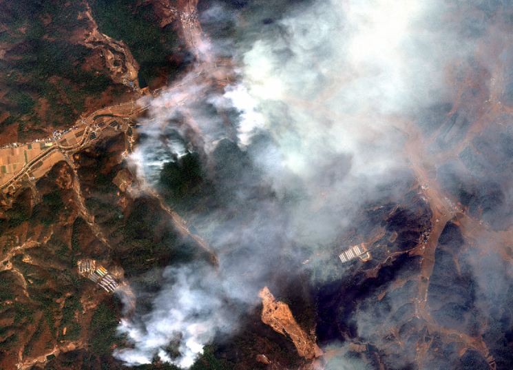 산불 피해지역 한눈에…지리정보원, 위성영상 제공
