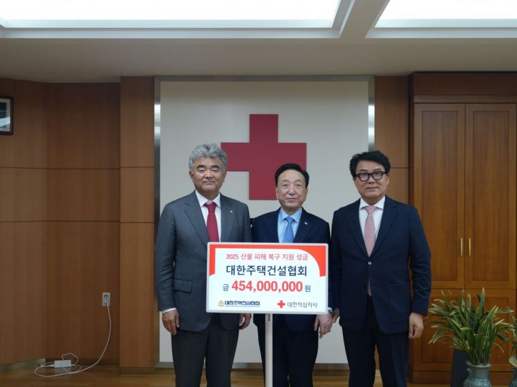 주택건설協, 산불피해 구호성금·물품 적십자사에 전달