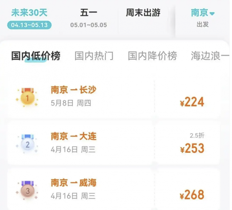 국내선 최대 80%↓…5월 황금연휴 앞둔 中 항공권 빅세일