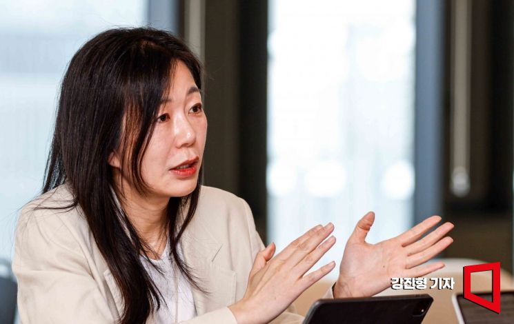 박승애 지란지교소프트 대표가 경기 성남 판교의 지란지교소프트 본사에서 인터뷰하고 있다. 강진형 기자