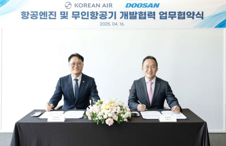 대한항공-두산에너빌리티, 항공엔진·무인기 개발 '맞손'