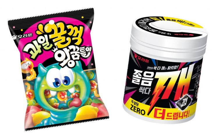 오리온, '과일꿀꺽 왕꿈틀이·졸음싹다깨껌' 출시 