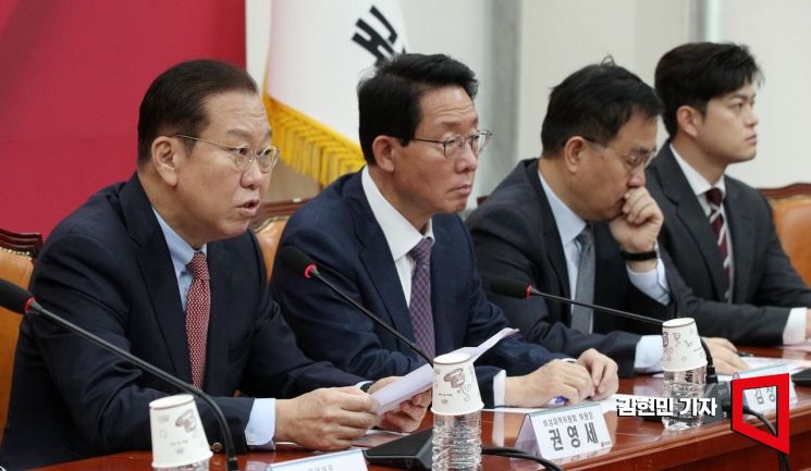 [포토] 권영세 "헌재, 고무줄 판결…권한대행의 정당한 임명권 막아"