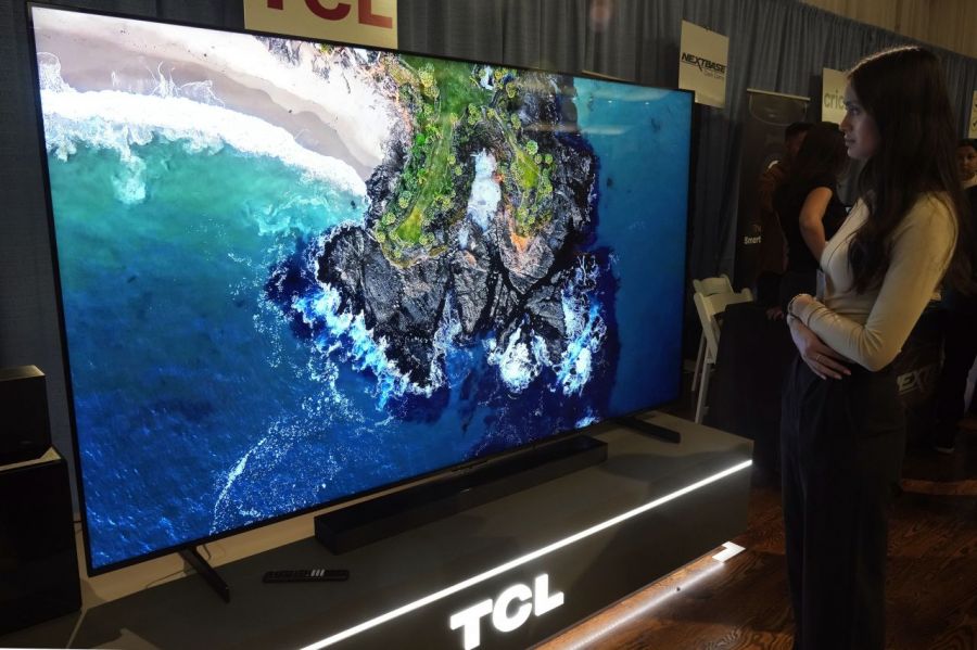 지난해 10월 뉴욕에서 열린 펩콤 홀리데이 스펙타큘러 이벤트에서 TCL TV가 전시되어 있다. AP연합뉴스
