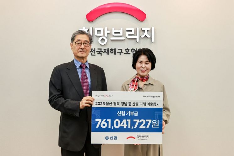 신협, 산불 피해 복구에  성금 7억6000만원 전달