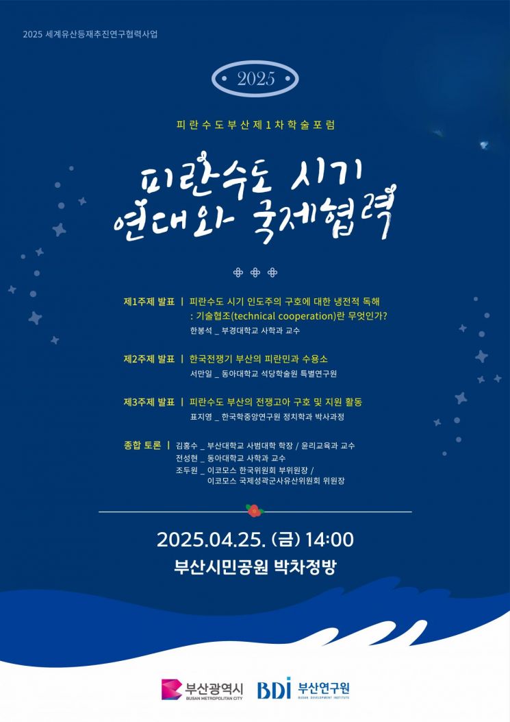 부산연구원, '세계유산 등재추진 연구협력사업 피란수도' 학술포럼